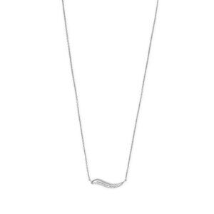 KENDRA SCOTT Jagger Pavé Wavy Bar Necklace, 16"
